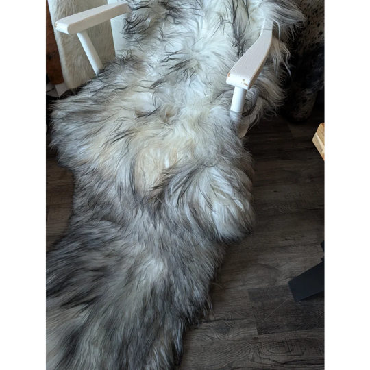 #52 Double Icelandic Sheepskin 80" x 30" Natural Grey
