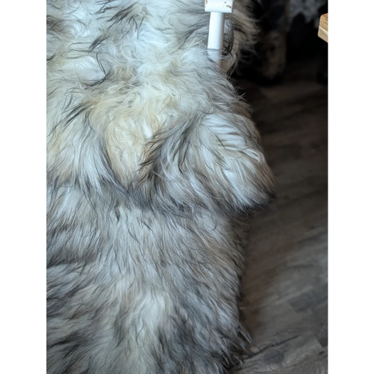 #52 Double Icelandic Sheepskin 80" x 30" Natural Grey