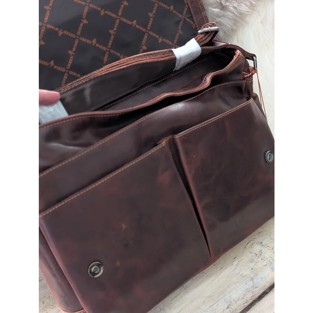 Leather Shoulder Laptop Bag Gent - GW117
