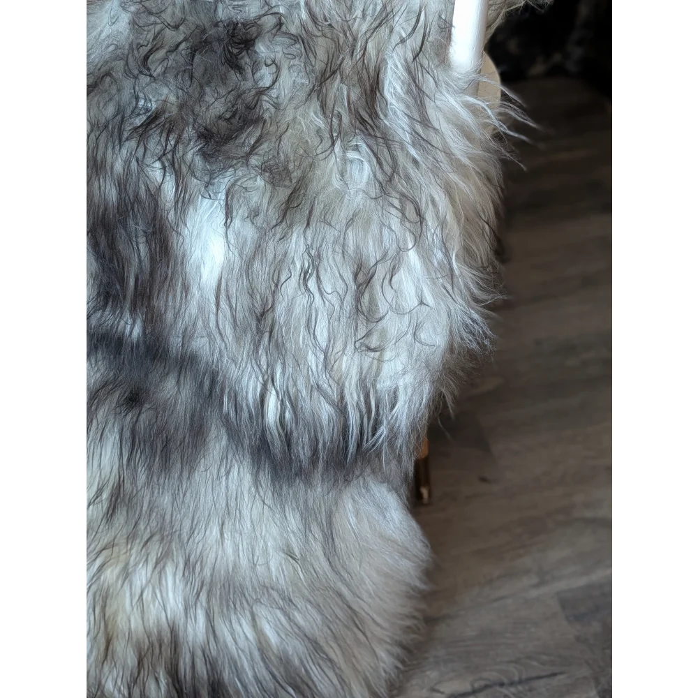#53 Double Icelandic Sheepskin 81" x 31" Natural Grey