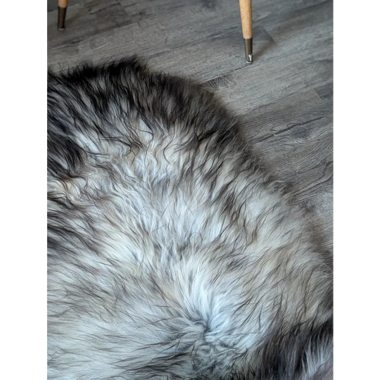 #53 Double Icelandic Sheepskin 81" x 31" Natural Grey