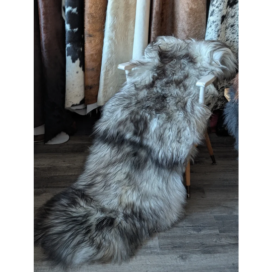 #53 Double Icelandic Sheepskin 81" x 31" Natural Grey