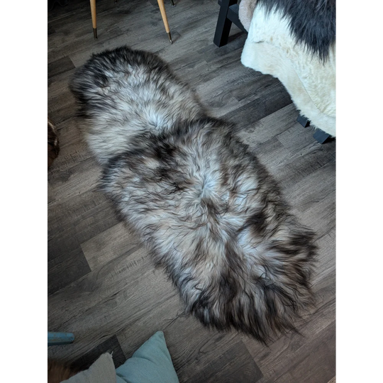 #53 Double Icelandic Sheepskin 81" x 31" Natural Grey