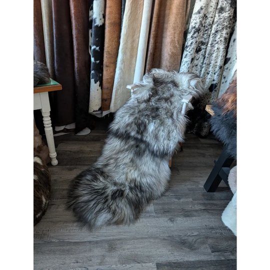 #53 Double Icelandic Sheepskin 81" x 31" Natural Grey