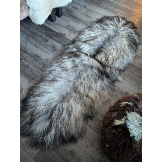 #54 Double Icelandic Sheepskin 80" x 30" Natural Grey