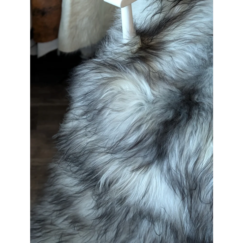 #54 Double Icelandic Sheepskin 80" x 30" Natural Grey