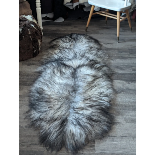 #54 Double Icelandic Sheepskin 80" x 30" Natural Grey