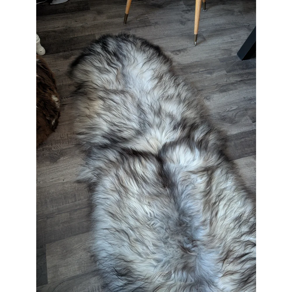 #54 Double Icelandic Sheepskin 80" x 30" Natural Grey