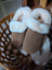 Cozy beige and white sheepskin slippers feel like soft fluffy clouds, size 10US