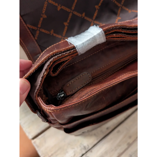 Leather Shoulder Laptop Bag Gent - GW117