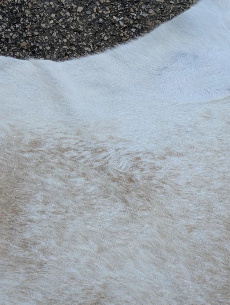 92 x 81 saltpepbrn large cowhide rug with natural soft fur texture and subtle beige patches showing rustic charm