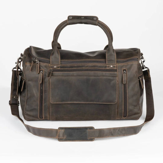Large Leather Weekender Bag - Casual Vintage Look