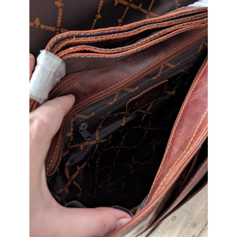 Leather Shoulder Laptop Bag Gent - GW117