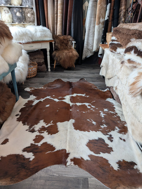 Tricolour#1  91.5" x 80.5" Extra Large Cowhide Rug