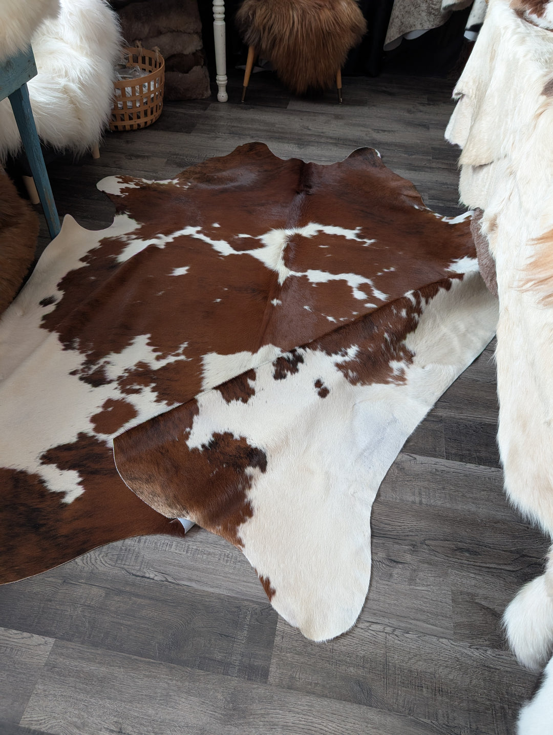 Tricolour#1  91.5" x 80.5" Extra Large Cowhide Rug