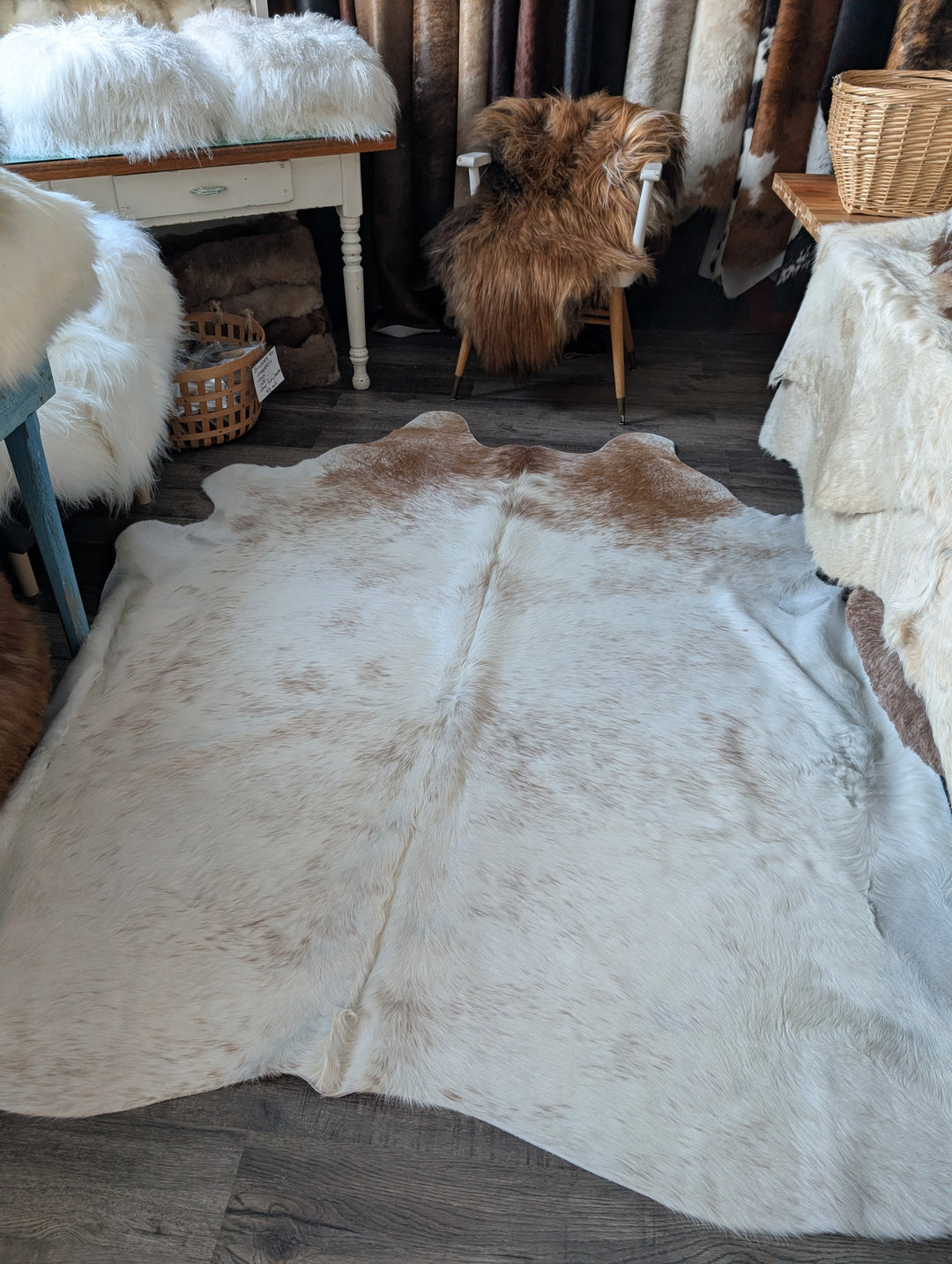 Salty#2 89.5" x 83" Large Cowhide Rug