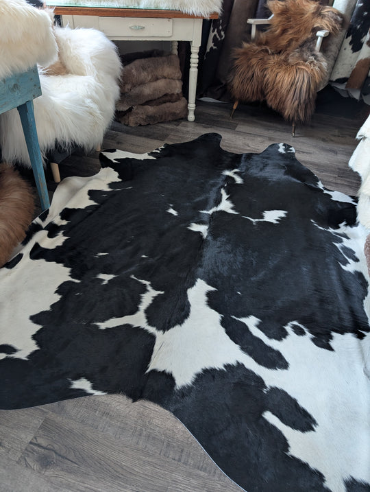 BlackWhite#199❤️93" x 83" Massive Cowhide Rug