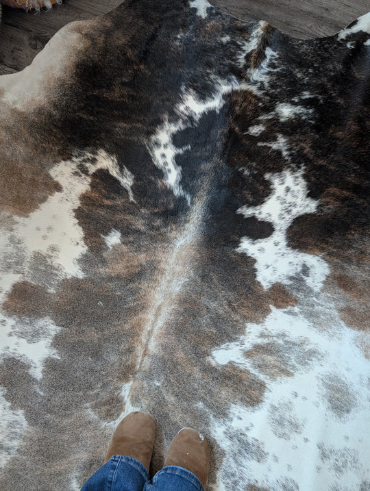 Pretty#1  98" x 90" MASSIVE Cowhide Rug