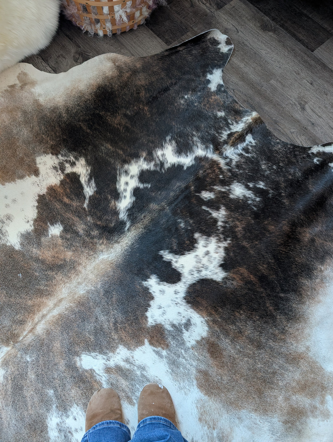 Pretty#1  98" x 90" MASSIVE Cowhide Rug