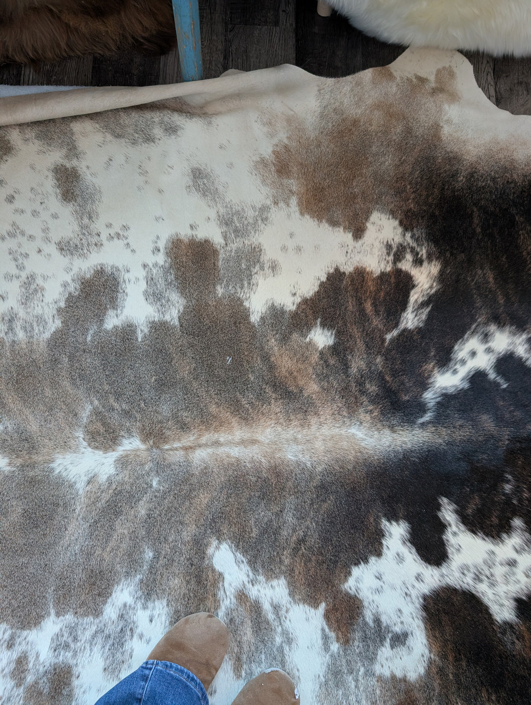 Pretty#1  98" x 90" MASSIVE Cowhide Rug