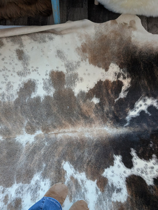 Pretty#1  98" x 90" MASSIVE Cowhide Rug
