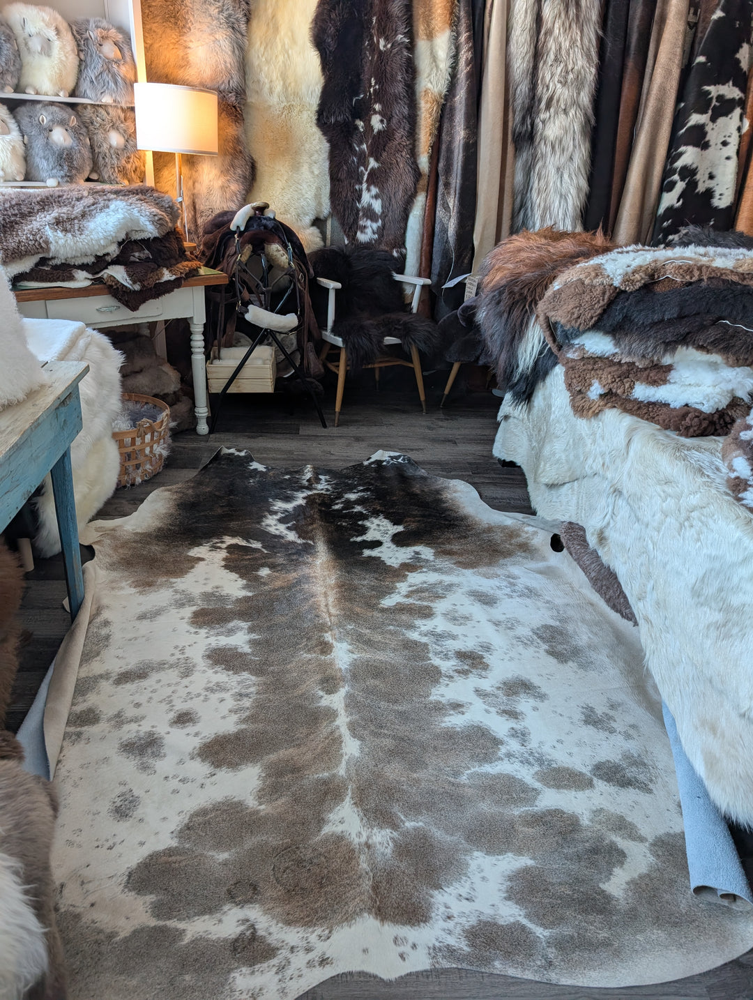 Pretty#1  98" x 90" MASSIVE Cowhide Rug