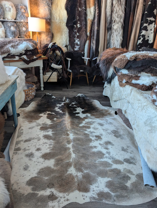 Pretty#1  98" x 90" MASSIVE Cowhide Rug