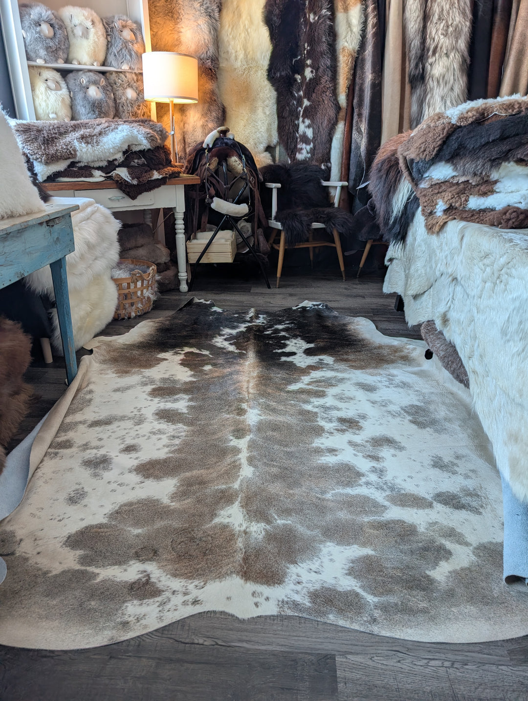 Pretty#1  98" x 90" MASSIVE Cowhide Rug