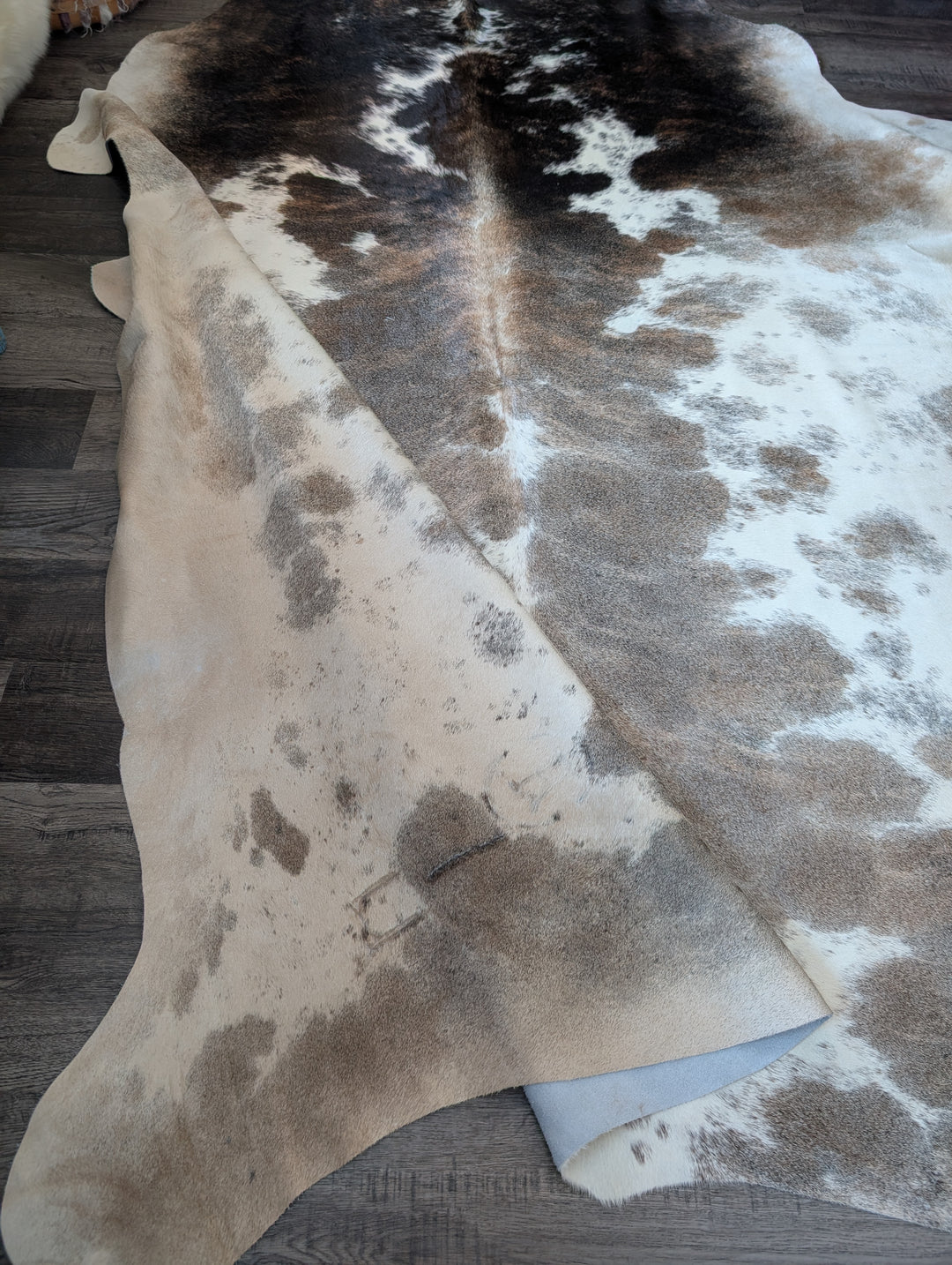 Pretty#1  98" x 90" MASSIVE Cowhide Rug