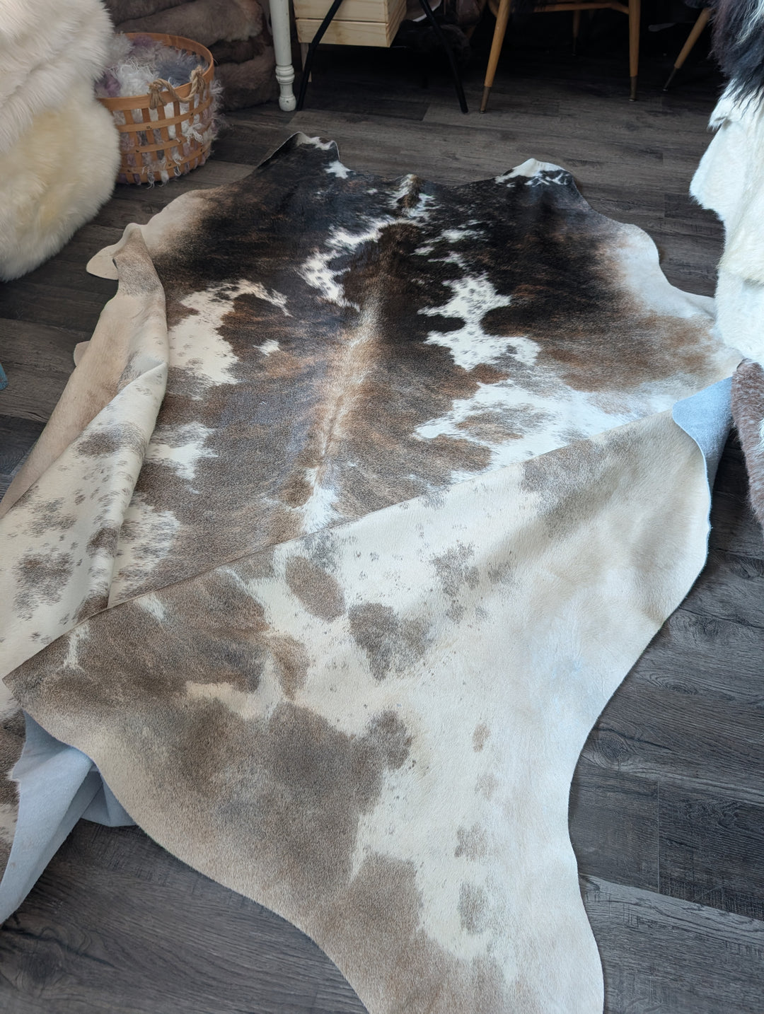 Pretty#1  98" x 90" MASSIVE Cowhide Rug