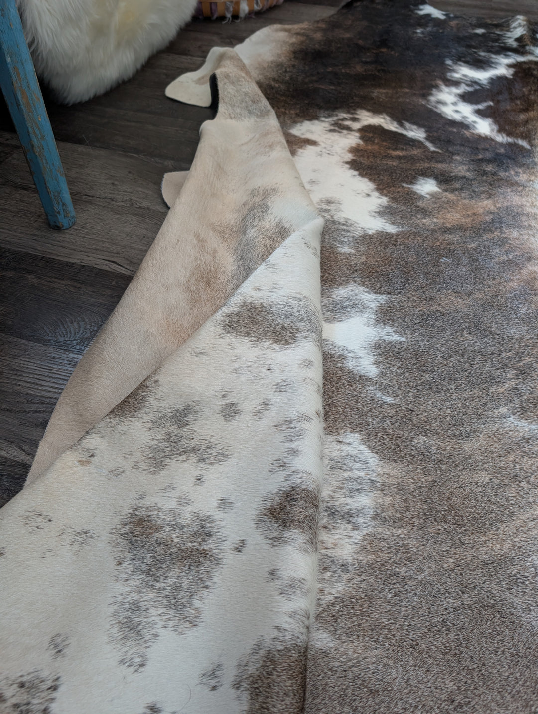 Pretty#1  98" x 90" MASSIVE Cowhide Rug