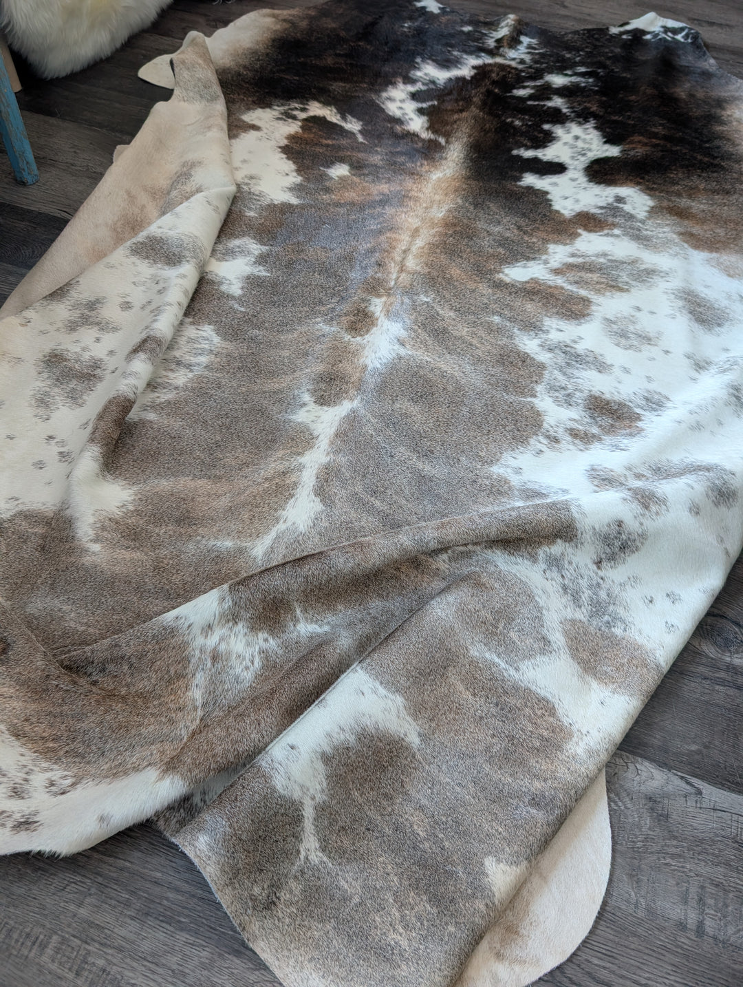 Pretty#1  98" x 90" MASSIVE Cowhide Rug