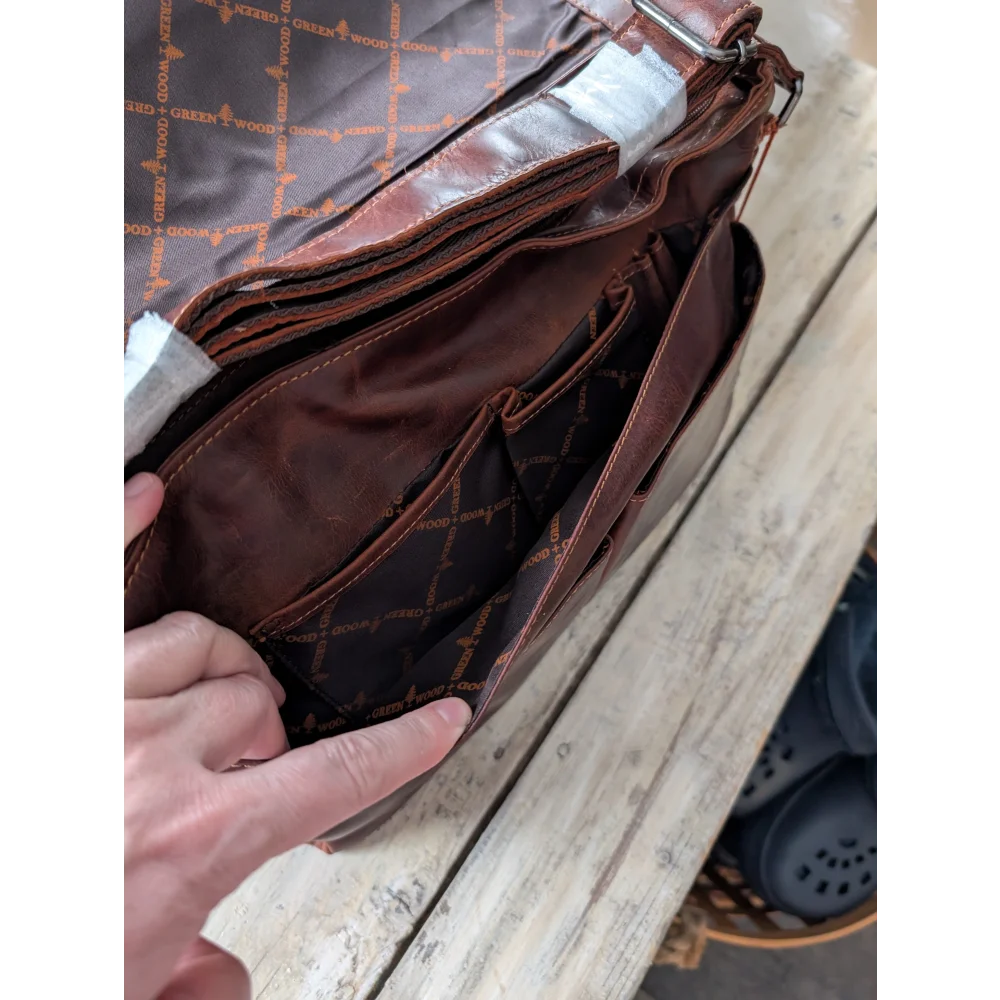 Leather Shoulder Laptop Bag Gent - GW117