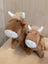 Brown plush highland cow stuffed animals with white horns and snouts adorable highland cow plush toys