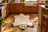 Adorable white polar bear rug made of plush merino sheepskin with black paw and facial accents