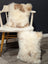 Adorable set of angus oliver cream and tan sheepskin throw pillows with shaggy texture from canada sheepskin rugs and cowhide rugs