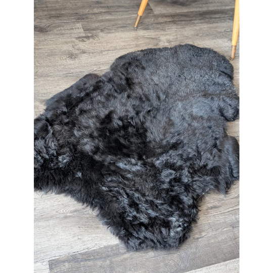 Soft Icelandic sheepskin rug 47x33 inches plush gray fluffy texture