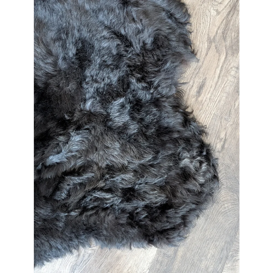 Soft Icelandic sheepskin rug 47x33 inches thick curly gray fur