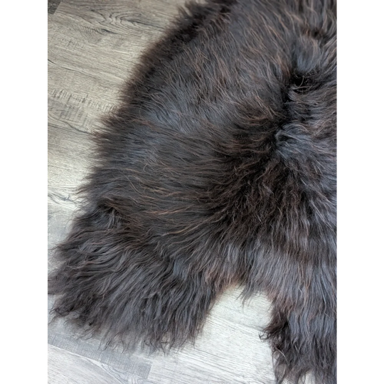 AN16❤️57" x 32" Massive Natural Dark Brown Icelandic Sheepskin