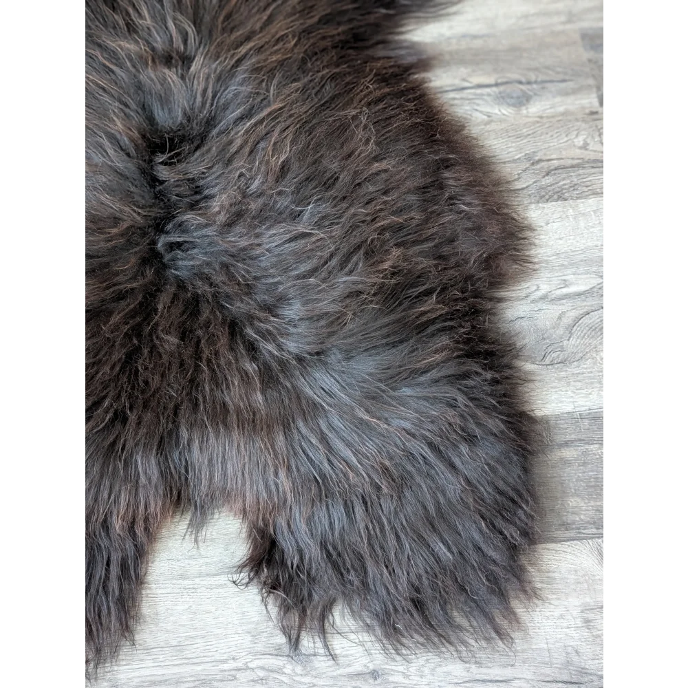 AN16❤️57" x 32" Massive Natural Dark Brown Icelandic Sheepskin