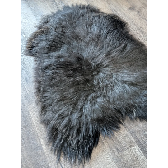 Soft Icelandic sheepskin rug AN52 49x32 inches fluffy gray texture