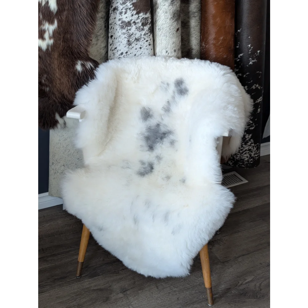 Soft Icelandic sheepskin rug 49x33 inches with fluffy white texture