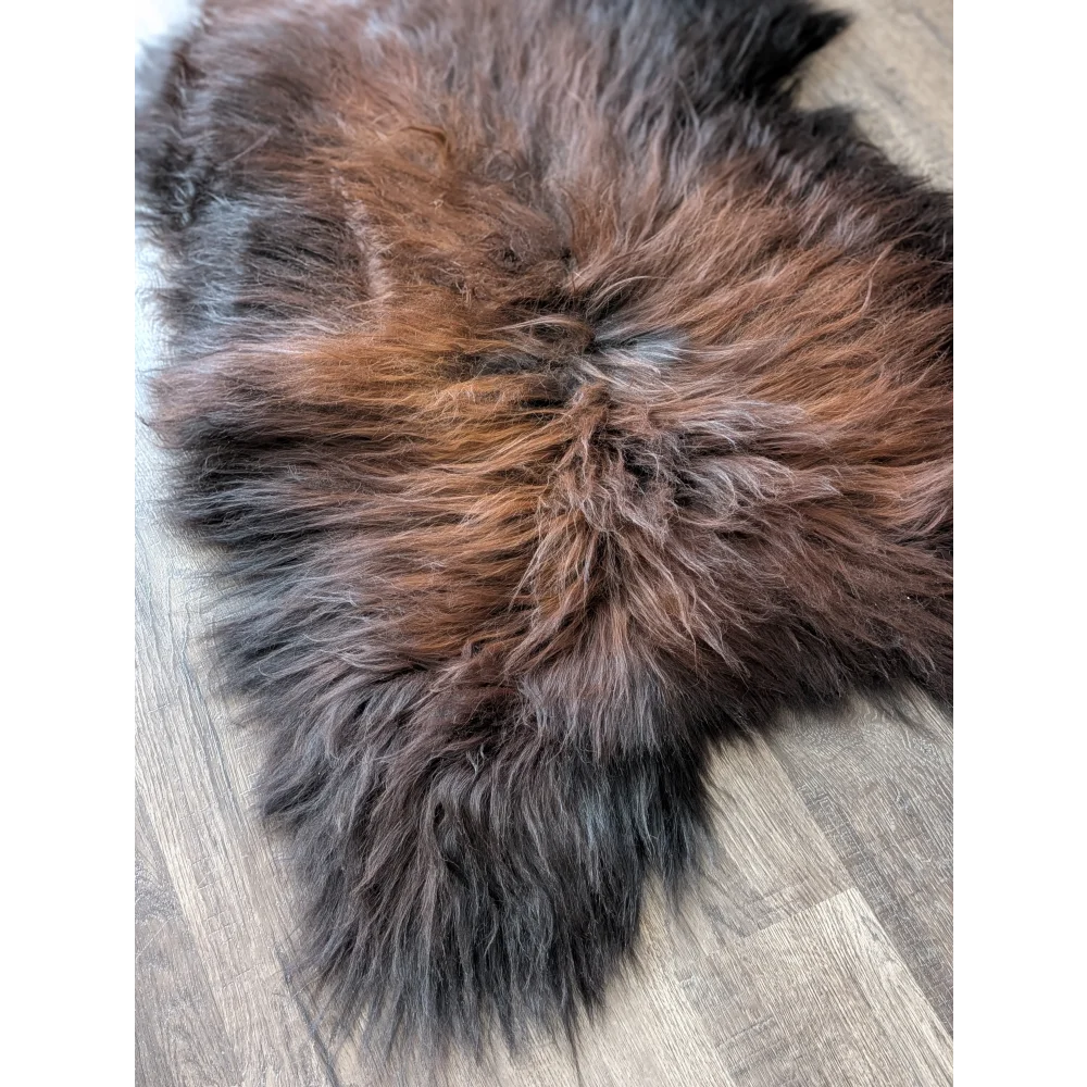 Soft Icelandic sheepskin rug AN59 49x32 inches in brown gradient