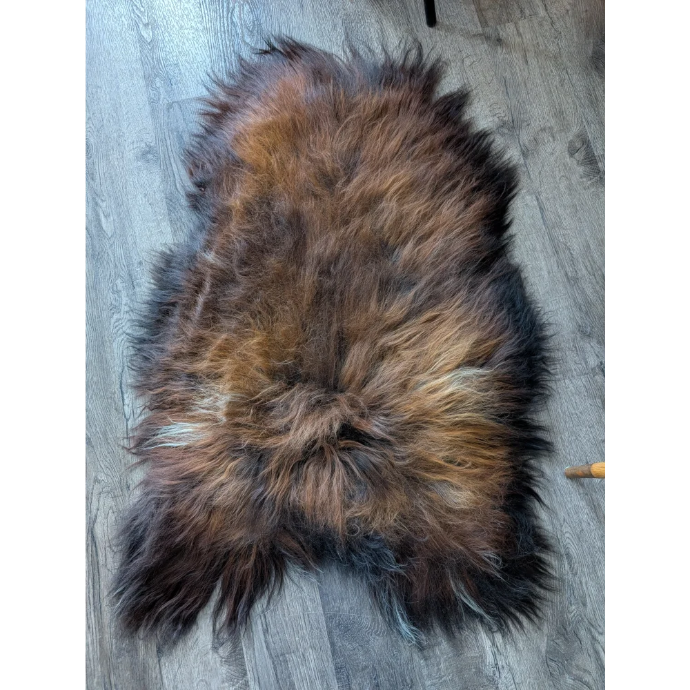 Soft Icelandic sheepskin rug AN65 49x31 inches brown fur