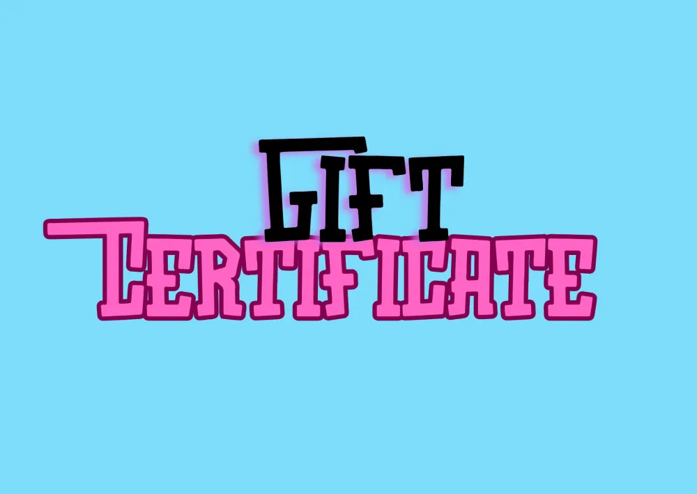 Pink digital gift card for Angus Oliver with black text on blue background