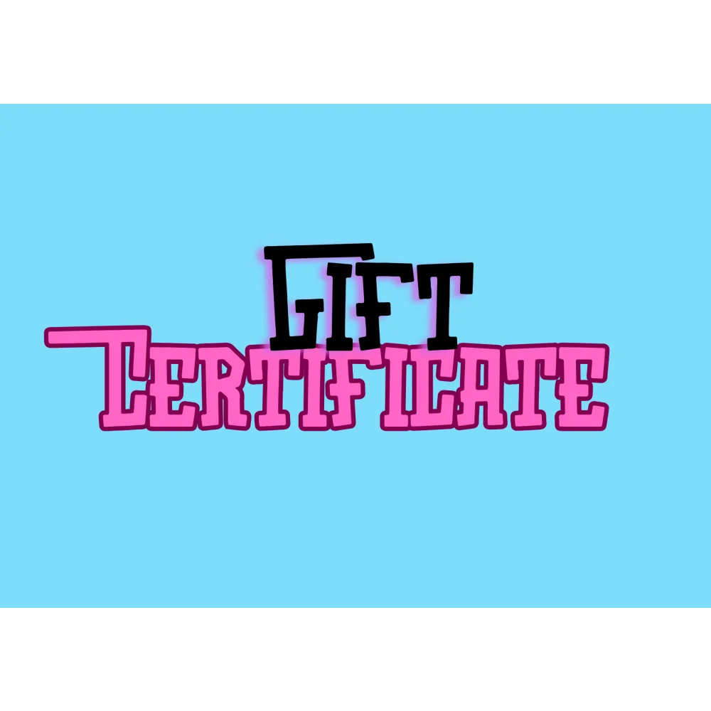 Pink digital gift card for Angus Oliver with black text on blue background