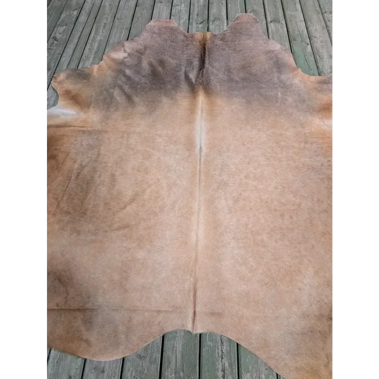Fabulous extra large cowhide rug in vivid brown and tan hues