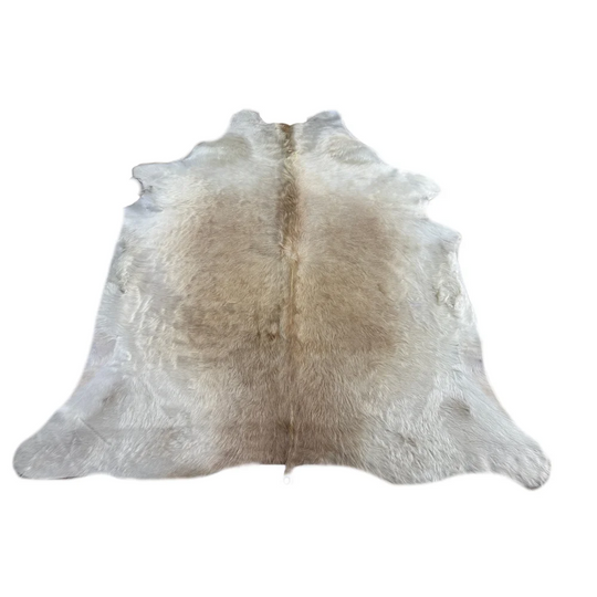 Soft underfoot large cowhide rug in natural beige and gray tones, AssortSmall #190
