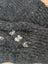 Dark gray azalea mittens with floral embroidery and subtle white centers made from soft zealand wool