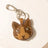 Honey tan Barn Whisker Hairon western style keychain with cowhide cat face